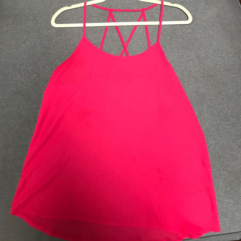 Pink Strappy Back Tank Top
